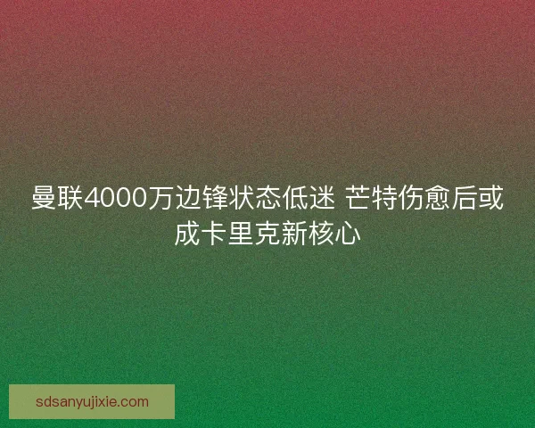 曼联4000万边锋状态低迷 芒特伤愈后或成卡里克新核心